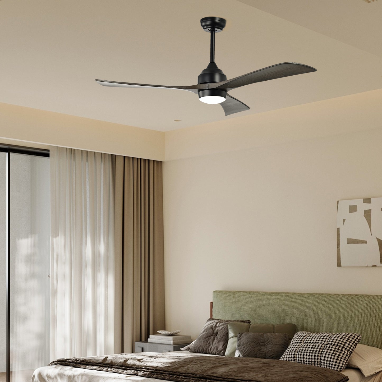 Taimei Helio 52 in. Downrod Modern Ceiling Fan with Dimmable LED with Remote Included DC Motor 10_37b4c79b-db73-444f-a328-b6ed62318aff