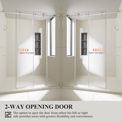Nivorix Cryptic 60 in. W x 76 in. H Sliding Semi-Frameless Shower Door with Clear Glass 10_37bd69b2-c0b4-4be3-9be6-d6fc0669718c