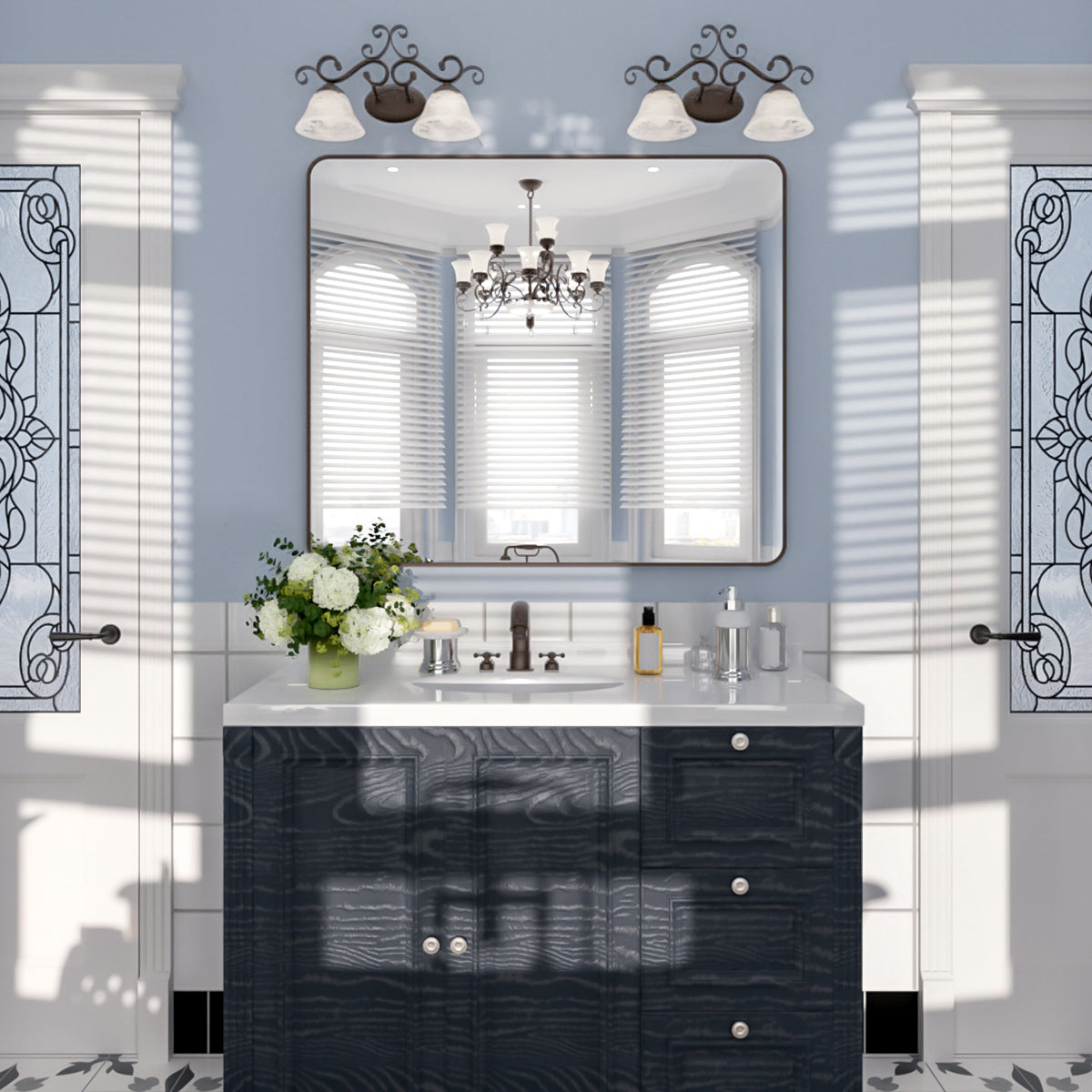 Nivorix NRSM Series Tempered Glass Brushed Nickel Rectangular Framed Wall Bathroom Vanity Mirror 10_3b80fab5-09cd-4a6f-bded-7e5e208a30e1