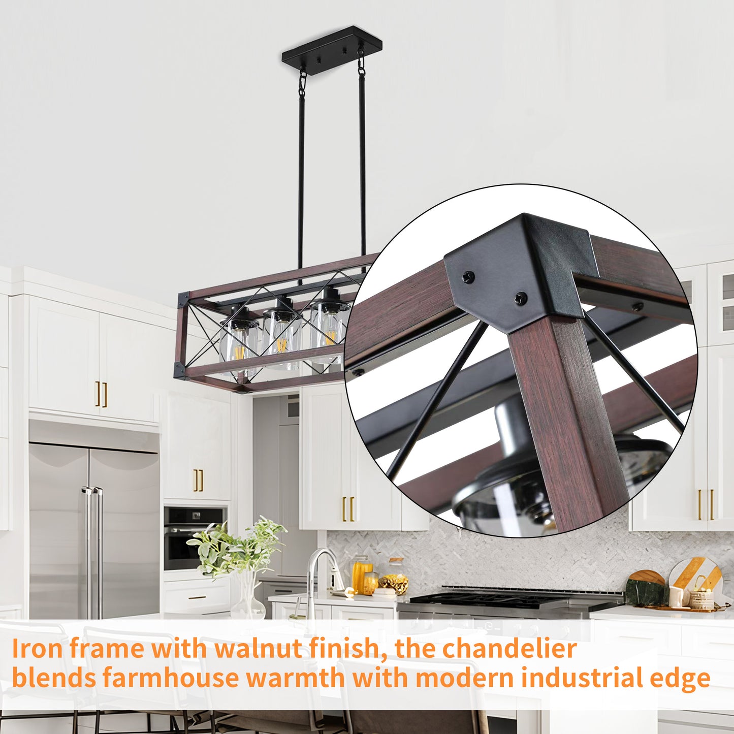 Taimei Fioris 32 in. 5-Light Industrial Farmhouse Rectangle Pendant Light With Lampshades 10_3cb06bc5-3c45-4c07-9778-7b957d273009