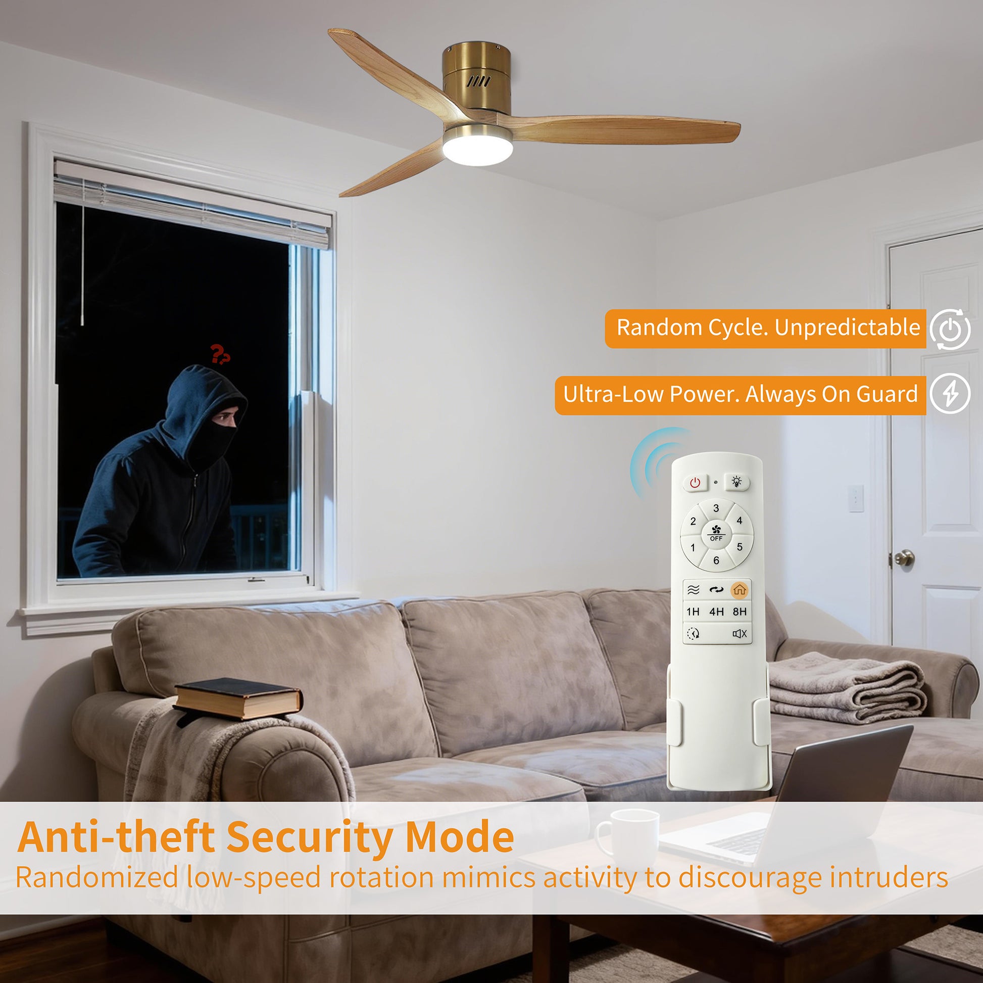 Taimei Ryme 52 in. Flush Mount Ceiling Fan with Light and Remote, DC Motor, Reversible 10_435a8312-2340-4b3f-8b4e-274b9ce6f7eb
