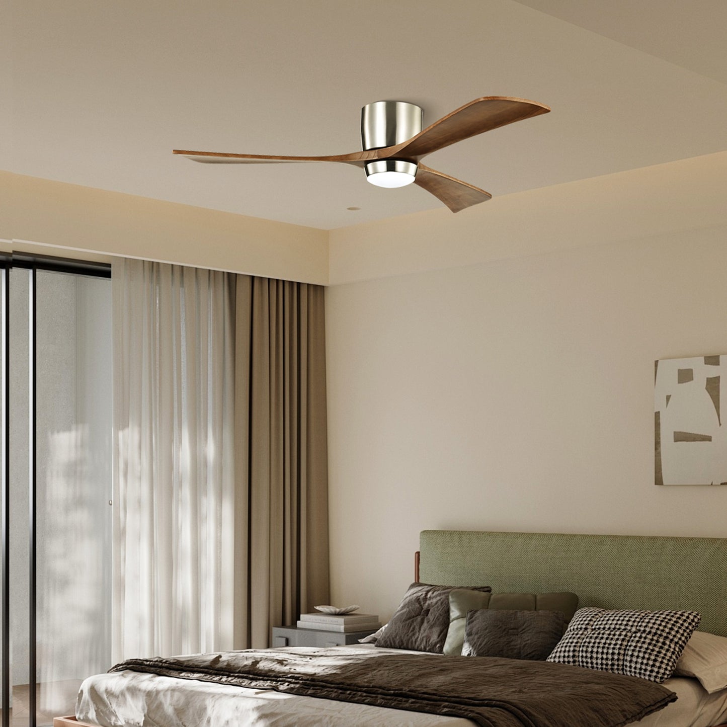 Taimei Stela 52 in. Flush Mount Standard Ceiling Fan with Dimmable LED with Remote Included DC Motor 10_4399a716-e150-4715-9016-3545554696fc