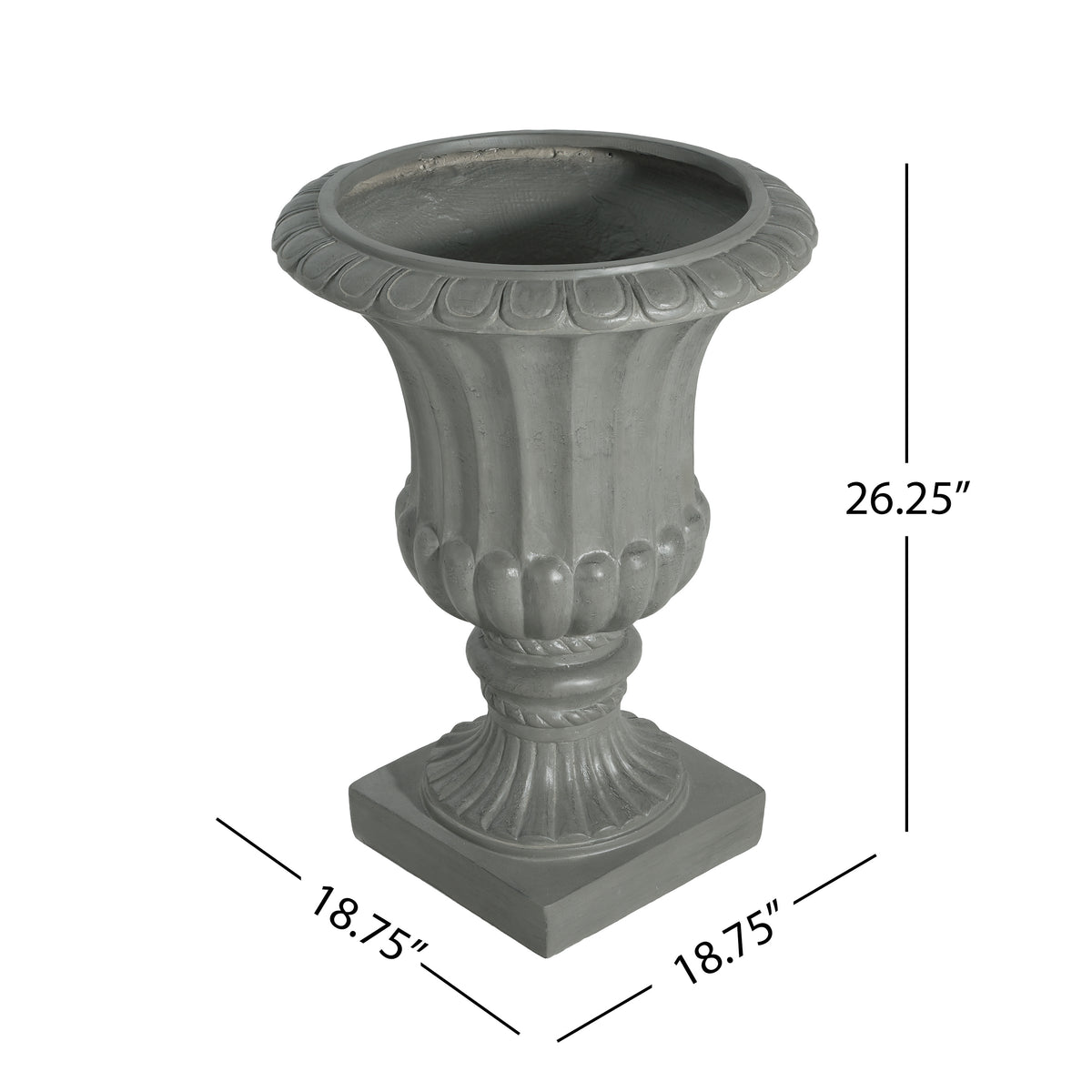 VERROC 18.75 in. Magnesium Oxide Garden Urn Planter for Indoor Outdoor Use