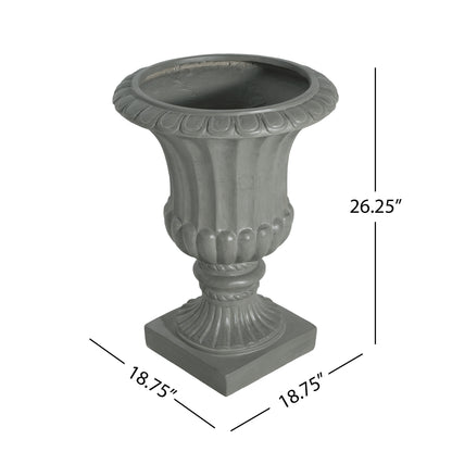 VERROC 18.75 in. Magnesium Oxide Garden Urn Planter for Indoor Outdoor Use