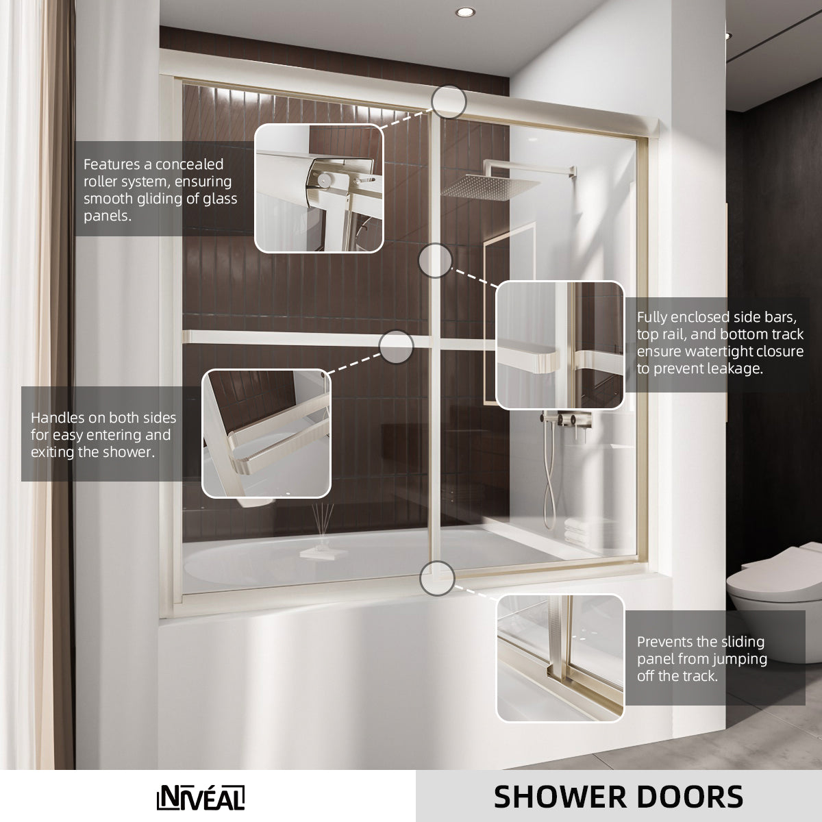 Niveal Luminous 59 in. W x 56 in. H Sliding Framed Tub Door with Clear Tempered Glass 10_57531884-2413-404c-bb8e-0352dcc73aeb