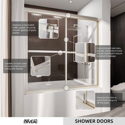 Niveal Luminous 59 in. W x 56 in. H Sliding Framed Tub Door with Clear Tempered Glass 10_57531884-2413-404c-bb8e-0352dcc73aeb