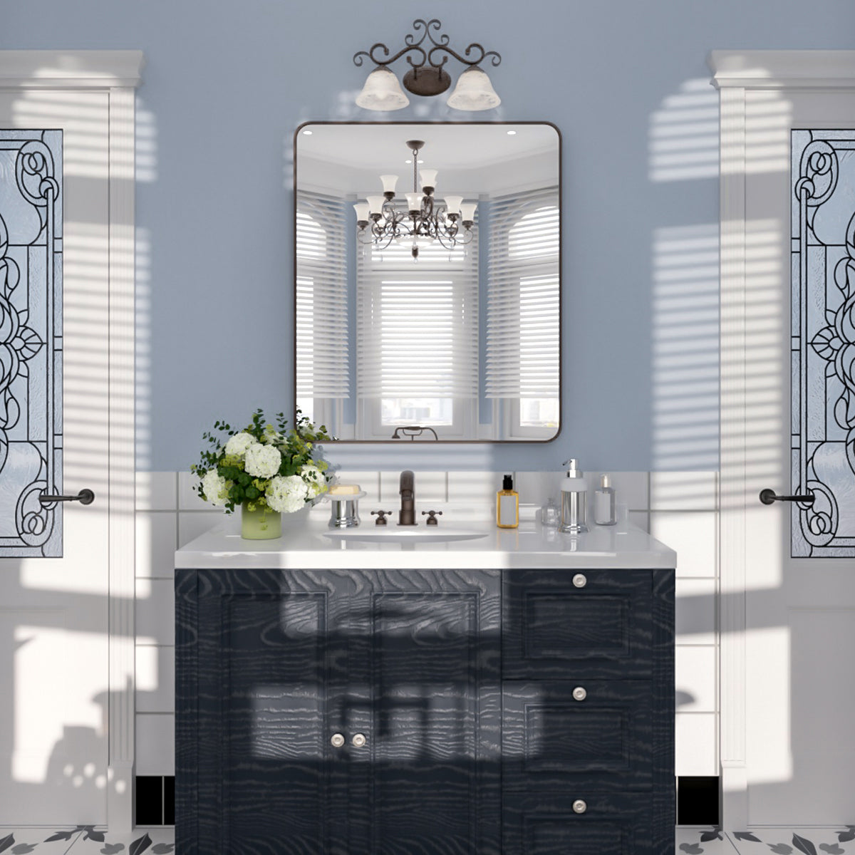 Nivorix NRSM Series Tempered Glass Brushed Nickel Rectangular Framed Wall Bathroom Vanity Mirror 10_5ade3c32-9417-417e-9acc-28e119f057c4