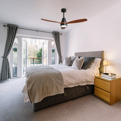 Taimei Selen 52 in. Downrod Standard Ceiling Fan with Integrated LED with Remote Included 3-Blade Reversible