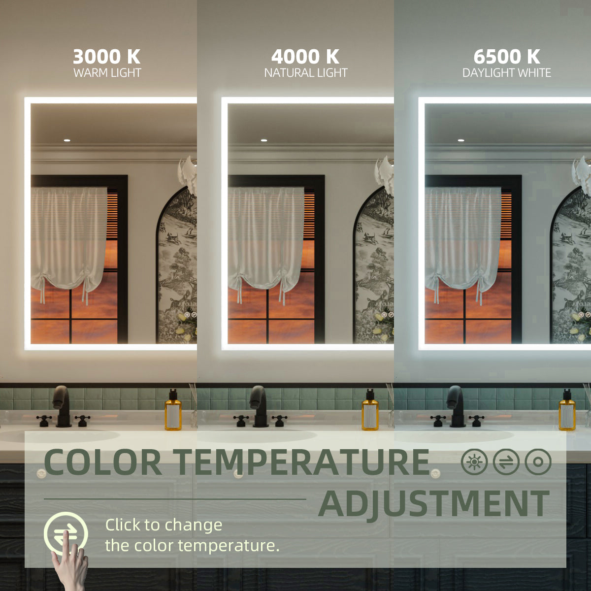 Nivorix NRMC Series Rectangular Frameless LED Wall Bathroom Vanity Mirror in Sleek Silver Finish 10_601a6fb6-93f3-4ab6-9830-198e56384052