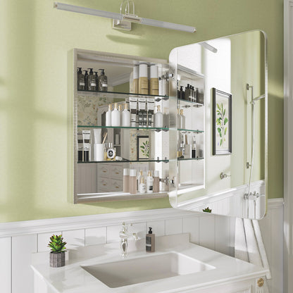 Niveal FMC Series Rectangular Aluminum Recessed/Surface Mount Framed Medicine Cabinet with Mirror