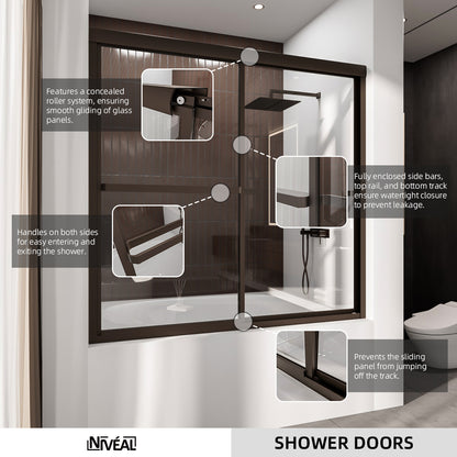 Niveal Luminous 59 in. W x 56 in. H Sliding Framed Tub Door with Clear Tempered Glass 10_685fee46-3524-4d50-9a53-ba6d5b791f35