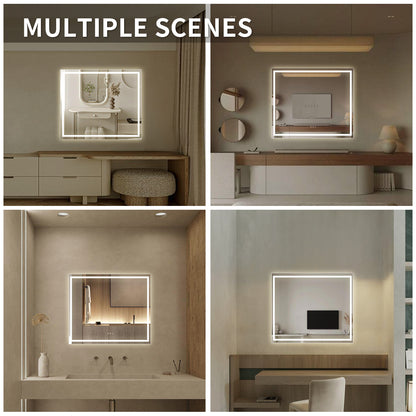 Niveal LMI Series Rectangular Frameless LED Wall Bathroom Vanity Mirror