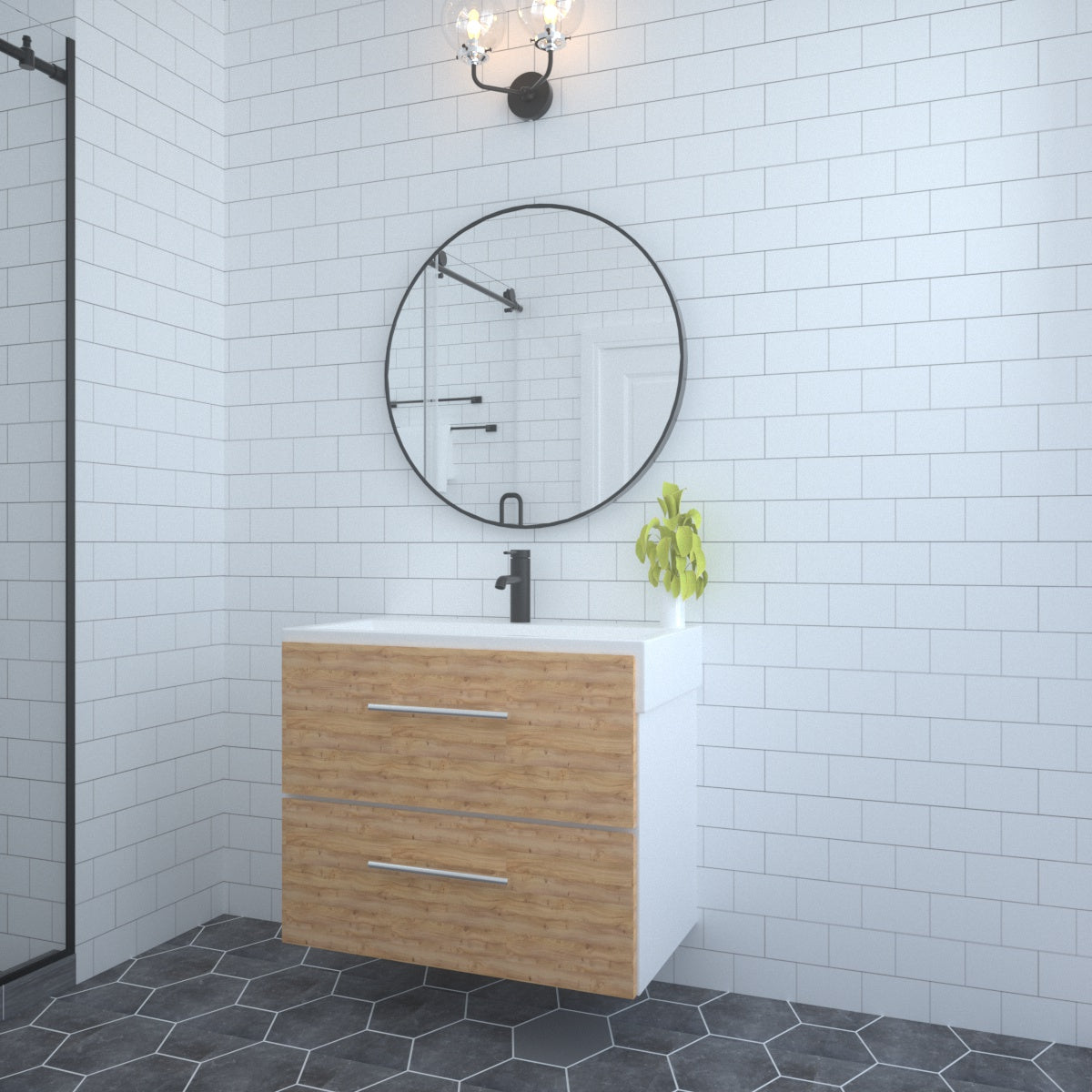 Niveal RM Series Round Framed Wall Bathroom Vanity Mirror 10_713d0929-5b31-4690-ae2f-f7148a761f38