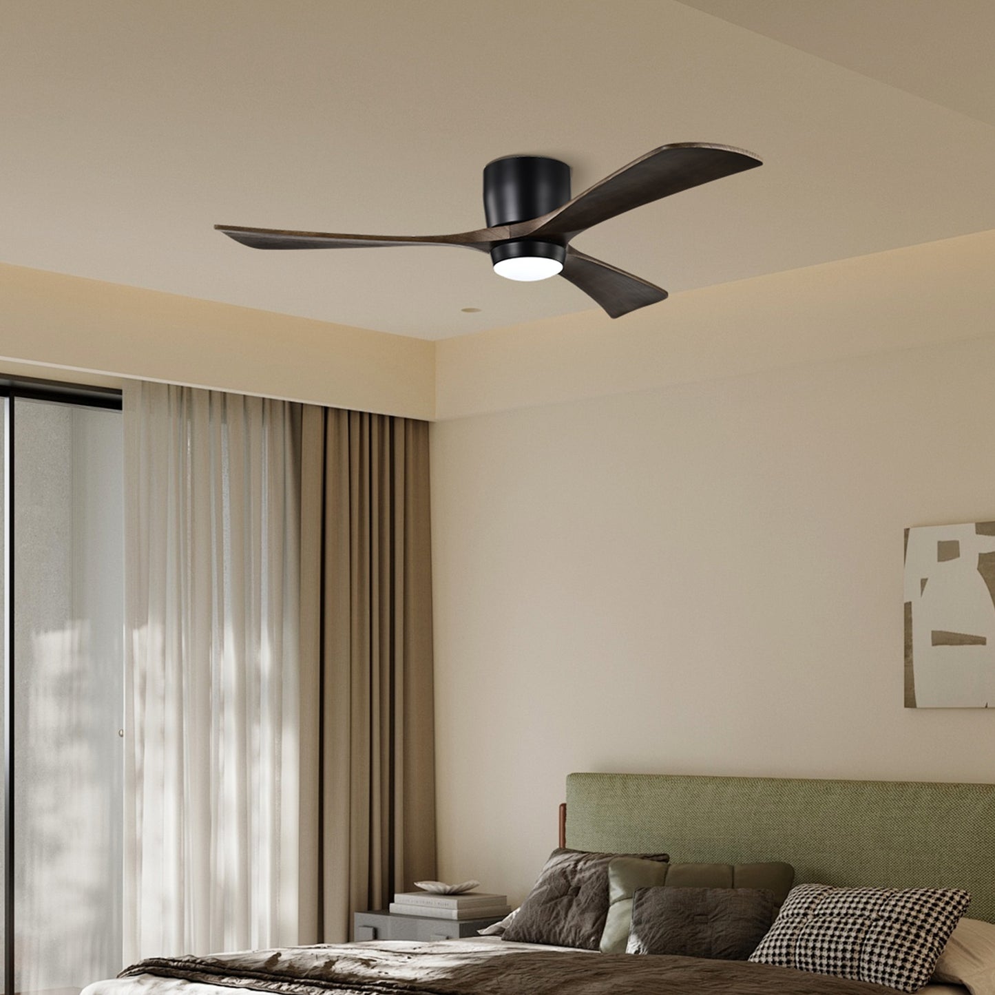 Taimei Stela 52 in. Flush Mount Standard Ceiling Fan with Dimmable LED with Remote Included DC Motor 10_7851d163-30ce-4175-a806-f77f56d25af2