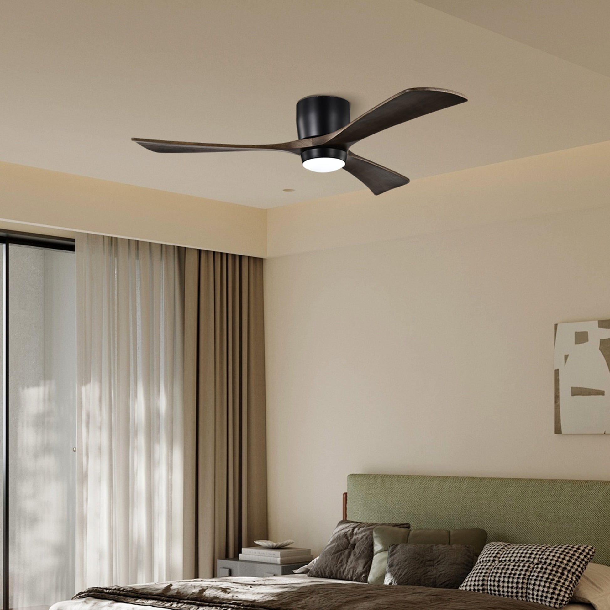 Taimei Stela 52 in. Flush Mount Standard Ceiling Fan with Dimmable LED with Remote Included DC Motor 10_7851d163-30ce-4175-a806-f77f56d25af2