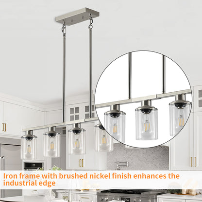 Taimei Aero 37 in. Industrial 5-Light Chandelier with Clear Glass Shades 10_82b3b6eb-53e0-41d4-976f-6da534842a2c