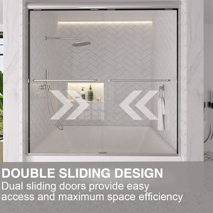 Shine 60 in. W x 56 in. H Semi-Frameless Sliding Tub Door with 1/4 in. Clear Tempered Glass 10_889f83fc-2ebc-4a79-9a5b-7e3672682a1d