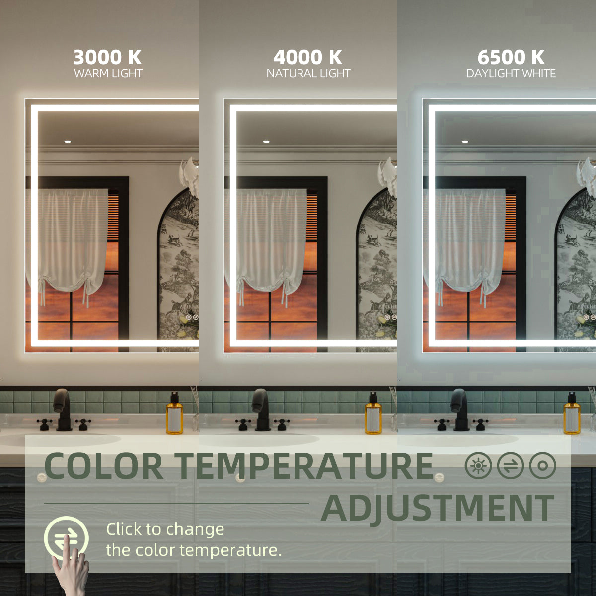 Nivorix NRMD Series Rectangular Frameless LED Wall Bathroom Vanity Mirror with Sleek Silver Finish 10_8b4bdd44-4e81-46b5-a918-7ba9d9ae1ec2