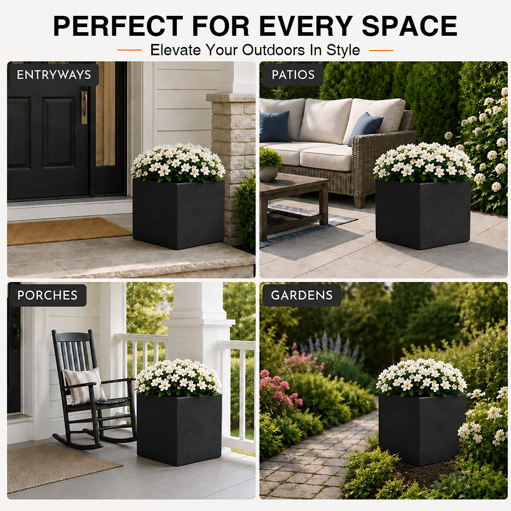 Herbora 21.5 in. Magnesium Oxide Planter Box for Indoor Outdoor Use