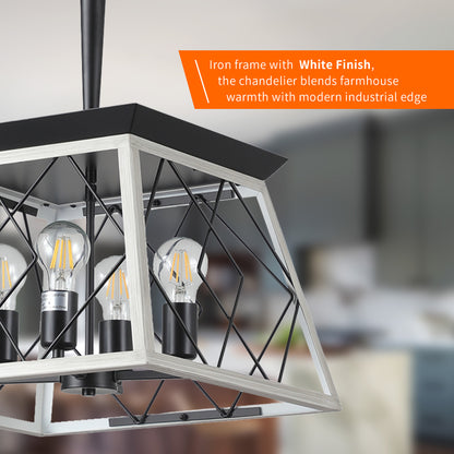 Taimei Vesper 16 in. 4-Light & Rustica 5-Light Farmhouse Industrial Chandelier Light 10_9082b4e5-f222-41f1-a7ae-3715c4f63007