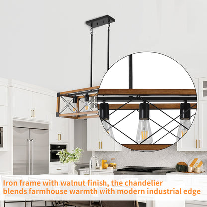 Taimei Solace 32 in. 5-Light Industrial Farmhouse Rectangle Pendant Light 10_928b8b4e-2900-49df-a744-566577d524d5
