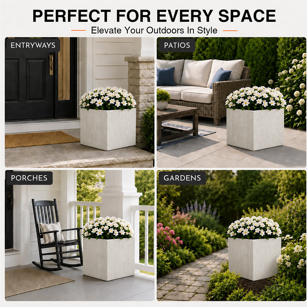 Herbora 21.5 in. Magnesium Oxide Planter Box for Indoor Outdoor Use