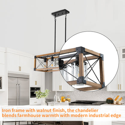 Taimei Fioris 32 in. 5-Light Industrial Farmhouse Rectangle Pendant Light With Lampshades 10_bcaaa873-fdb1-46ea-a525-e06d47fa2bc7