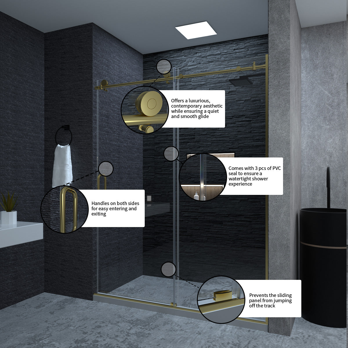 Niveal Ruhr 60 in. W x 76 in. H Sliding Semi-Frameless Shower Door with Clear Glass 10_beaf47d5-a3ee-4455-a2fa-0d49ad27fa36