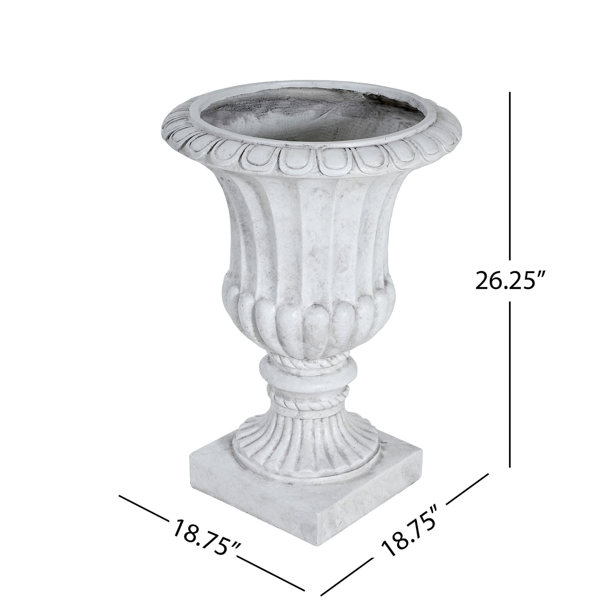 VERROC 18.75 in. Magnesium Oxide Garden Urn Planter for Indoor Outdoor Use