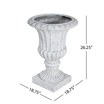 VERROC 18.75 in. Magnesium Oxide Garden Urn Planter for Indoor Outdoor Use