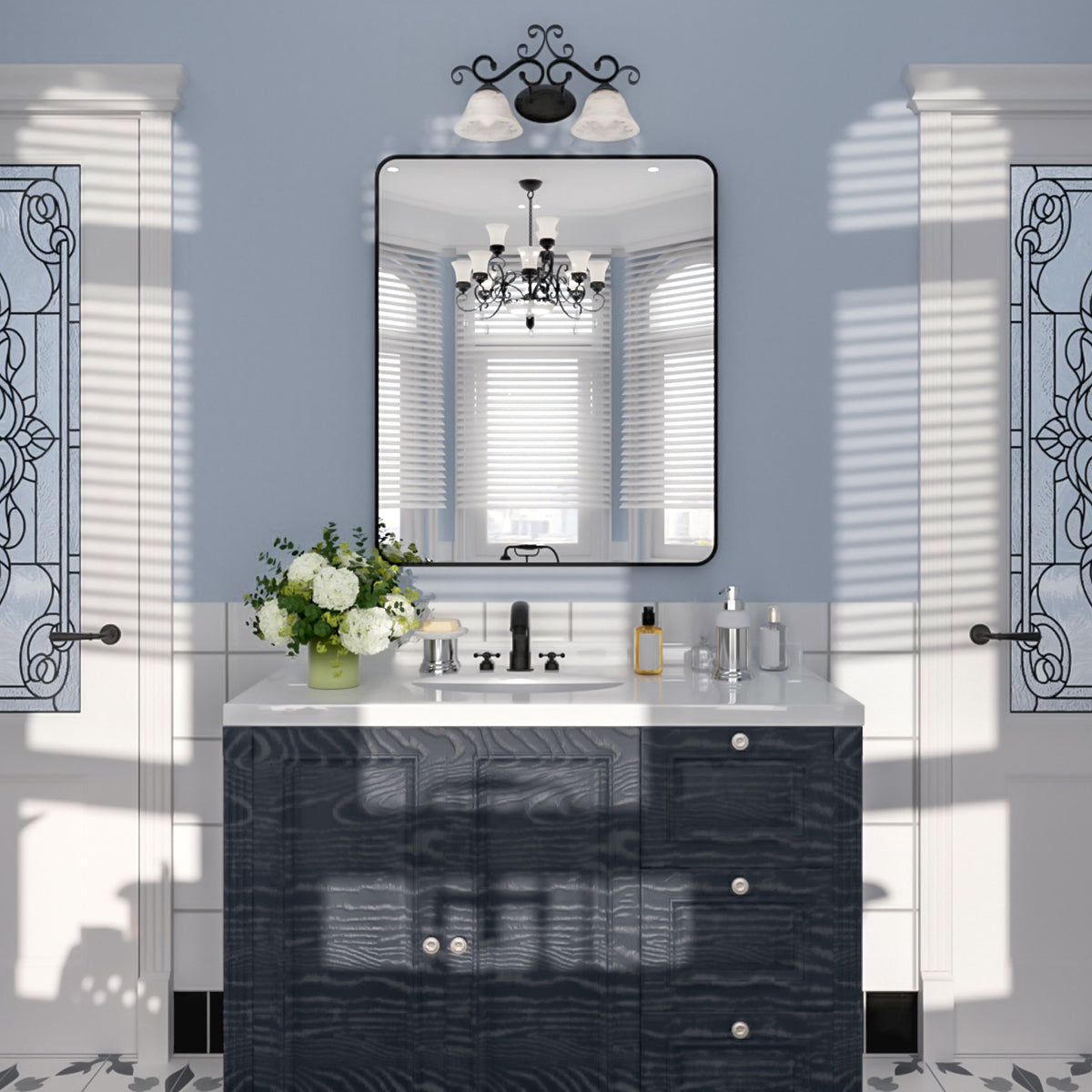 Nivorix NRSM Series Tempered Glass Brushed Nickel Rectangular Framed Wall Bathroom Vanity Mirror 10_c6572c6d-e46d-4092-89ba-a00baca2143f