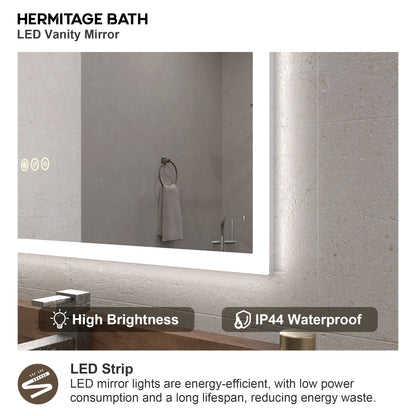 Musci Rectangular Frameless LED Wall Bathroom Vanity Mirror