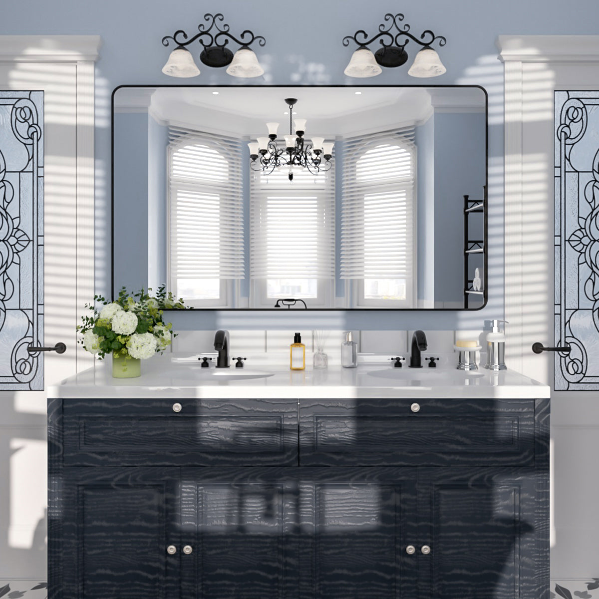 Nivorix NRSM Series Tempered Glass Brushed Nickel Rectangular Framed Wall Bathroom Vanity Mirror 10_ca6dca0f-9464-49a9-8d74-ef8d1704981c