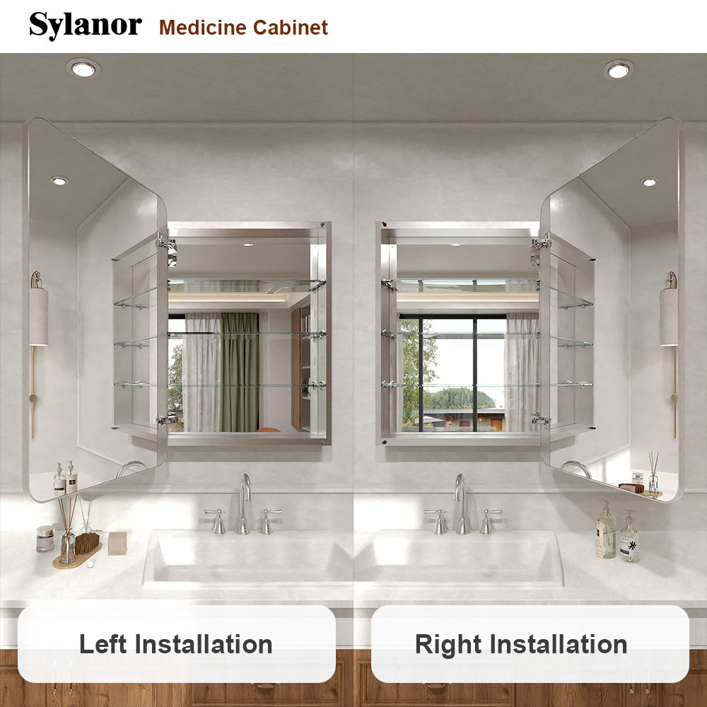 Verve Frameless Recessed or Surface-Mount Rectangular Aluminum Medicine Cabinet with Mirror in Brushed Nickel 10_d128b237-deee-4f50-9ae7-0a95cd62b06c