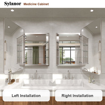 Verve Frameless Recessed or Surface-Mount Rectangular Aluminum Medicine Cabinet with Mirror in Brushed Nickel 10_d128b237-deee-4f50-9ae7-0a95cd62b06c