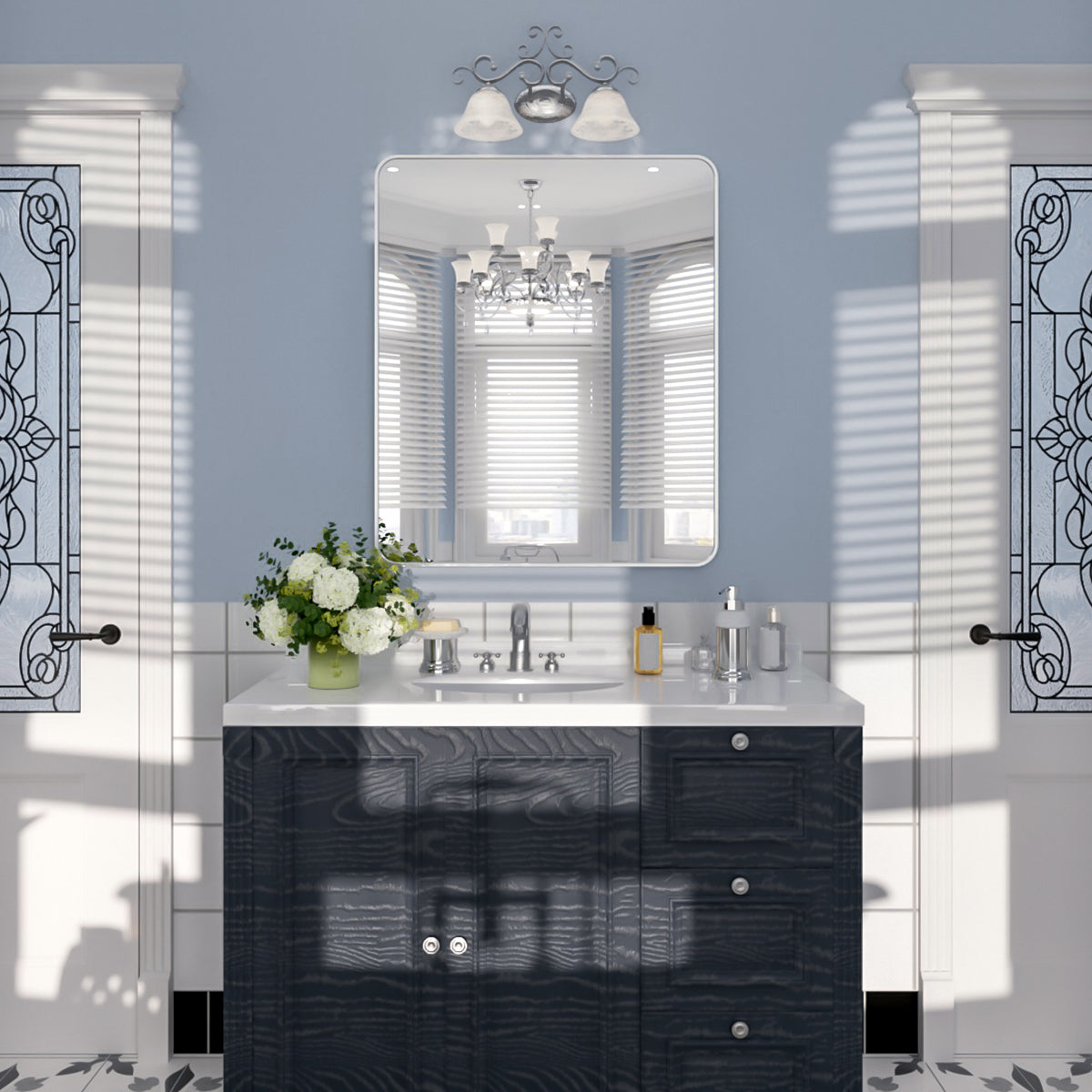 Nivorix NRSM Series Tempered Glass Brushed Nickel Rectangular Framed Wall Bathroom Vanity Mirror 10_d3f52d62-80a8-4246-b043-132221497c19