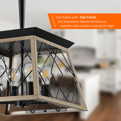 Taimei Vesper 16 in. 4-Light & Rustica 5-Light Farmhouse Industrial Chandelier Light 10_d7323124-a780-4ad1-a5f4-f98a4c1a3ece