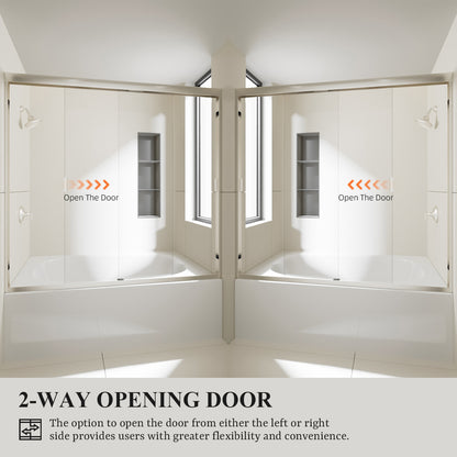 Nivorix Apex 60 in. W x 56 in. H Sliding Semi-Frameless Tub Door with Clear Glass 10_dd16777e-78ee-4ea4-9ba7-cf4855b83970