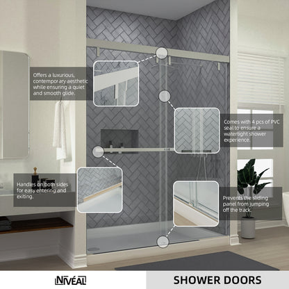 Niveal Koln 60 in. W x 72 in. H Sliding Semi-Frameless Shower Door with Clear Glass 10_e31dd964-1001-4e4c-ab7d-ec0090299633