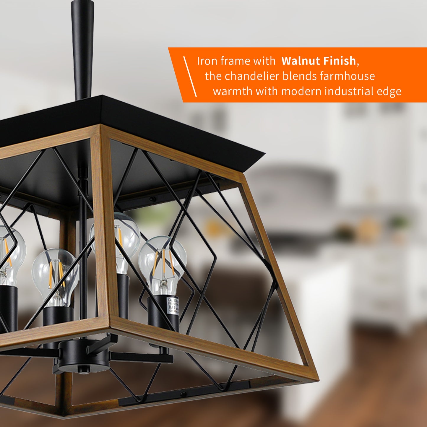 Taimei Vesper 16 in. 4-Light & Rustica 5-Light Farmhouse Industrial Chandelier Light 10_e634da74-f0c5-4821-bb17-ef481cc3da76