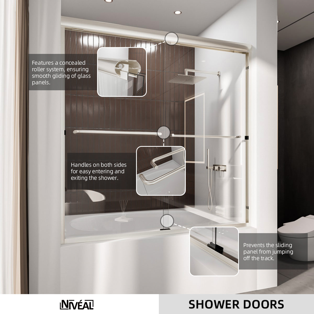Niveal Victory 56 in. H x 60 in. W Sliding Semi-Frameless Tub Door with Clear Glass 10_eb5e6ac5-d646-4f3a-ac2b-57cdc1743a17