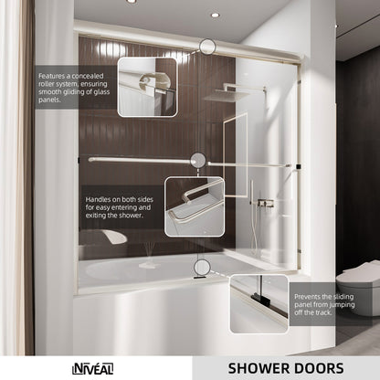 Niveal Victory 56 in. H x 60 in. W Sliding Semi-Frameless Tub Door with Clear Glass 10_eb5e6ac5-d646-4f3a-ac2b-57cdc1743a17