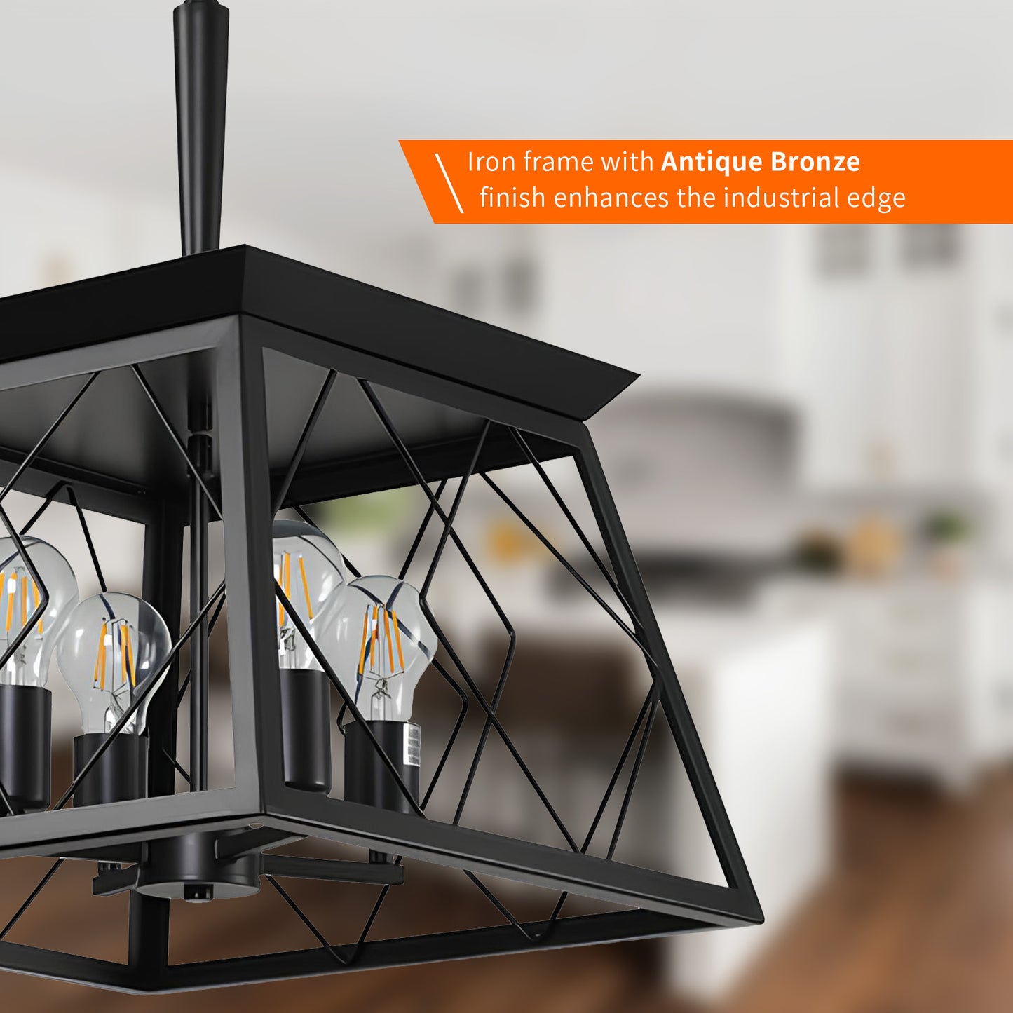 Taimei Vesper 16 in. 4-Light & Rustica 5-Light Farmhouse Industrial Chandelier Light 10_f70a8b2f-272a-44ba-9144-4007f829c0d0