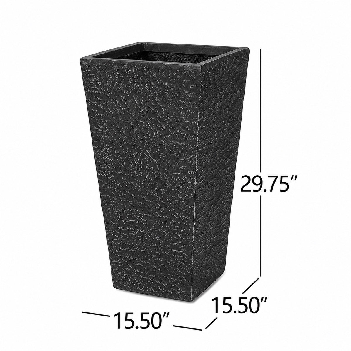 Herbora 15.5 in. Gray Magnesium Oxide Floor Planter for Indoor Outdoor Use