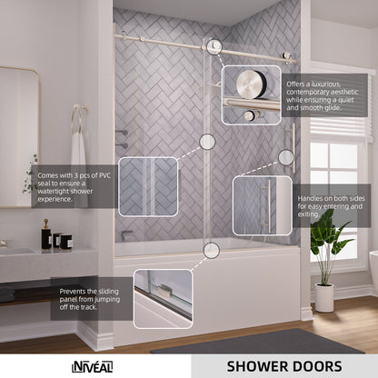 Niveal Vale 60 in. W x 60 in. H Sliding Semi Frameless Tub Door 10_f905c6f7-c3cb-4330-8146-e70b56c60a02