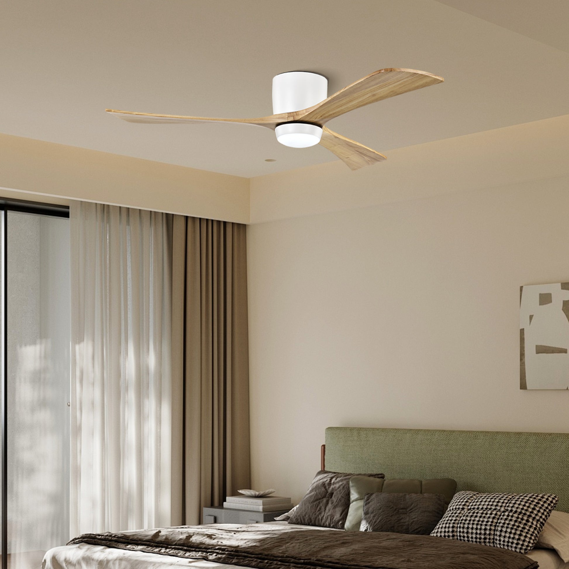 Taimei Stela 52 in. Flush Mount Standard Ceiling Fan with Dimmable LED with Remote Included DC Motor 10_fb3458df-c007-44ae-a10d-6009a77a768e