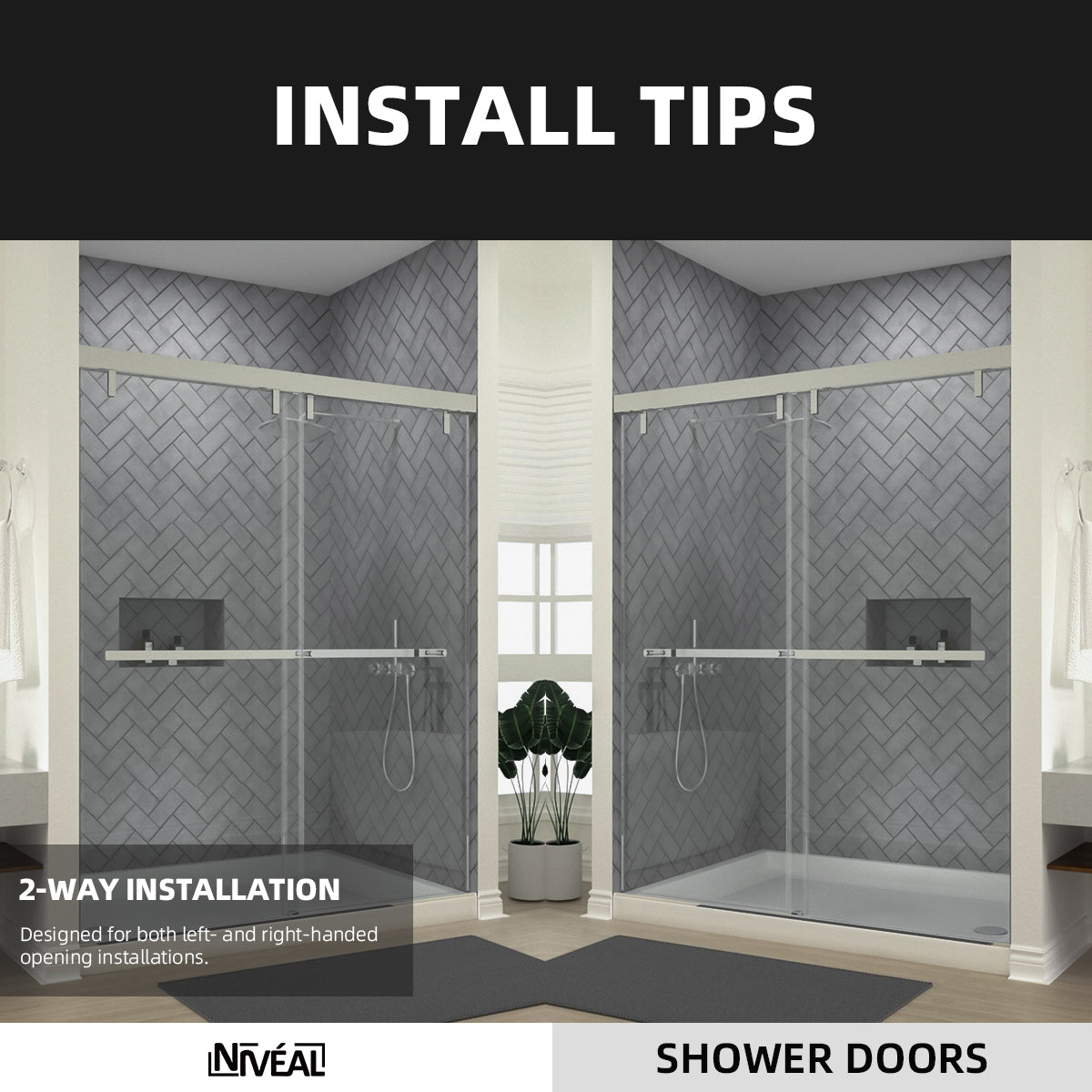 Niveal Koln 60 in. W x 72 in. H Sliding Semi-Frameless Shower Door with Clear Glass 11_0f761bc5-3509-4272-a6ae-a88bd649fa6a