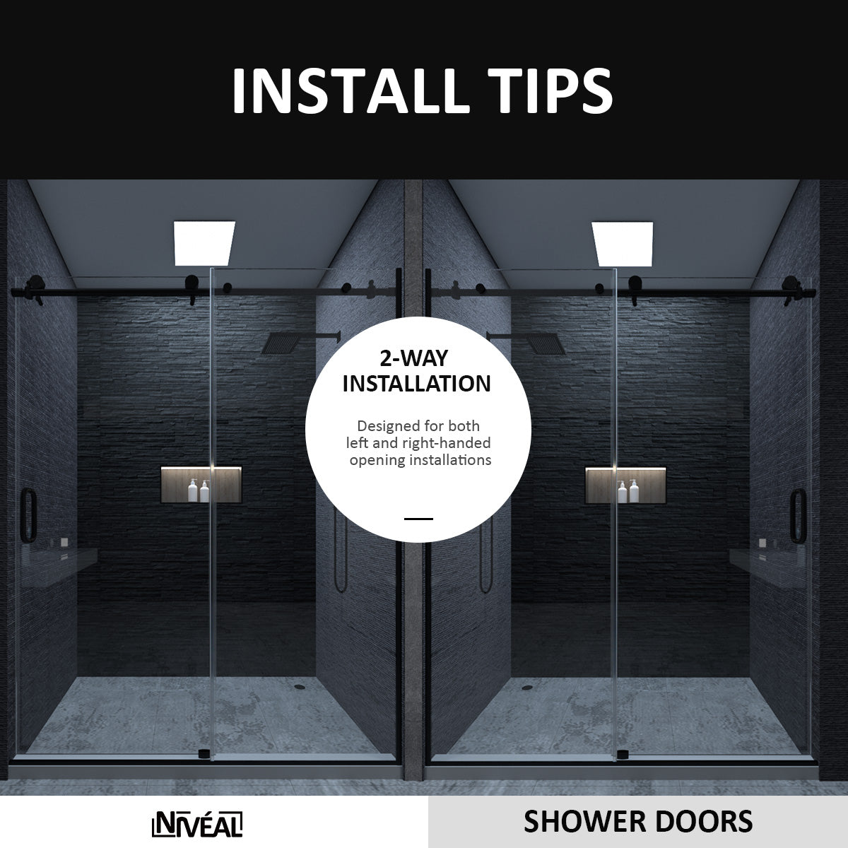 Niveal Ruhr 60 in. W x 76 in. H Sliding Semi-Frameless Shower Door with Clear Glass 11_2daa878f-02b1-4471-8fd2-17882e9ae77b