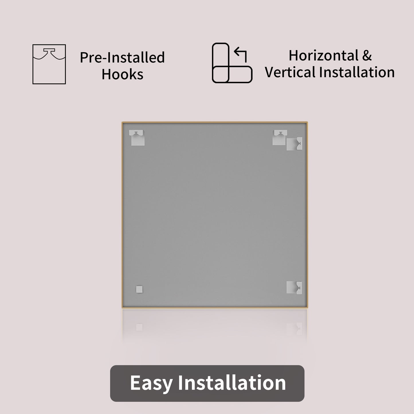 TaiMei 30 in. W x 30 in. H  Rectangular Framed Bathroom Vanity Mirror