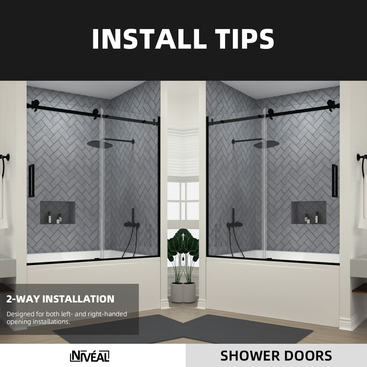 Niveal Vista 60 in. W x 60 in. H Sliding Semi-Frameless Tub Door with Clear Glass 11_342e8b06-278a-4a20-968e-2204a410b239